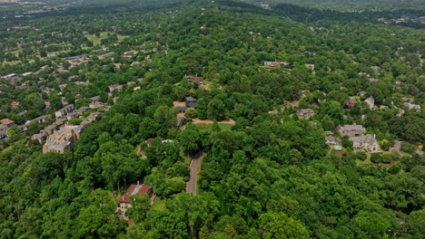 birmingham alabama aerial v36 cinematic birds eye view drone flyover redmont park wooded residential neighborhood capturing historic century homes on hilltop - shot with mavic 3 cine - may 2022