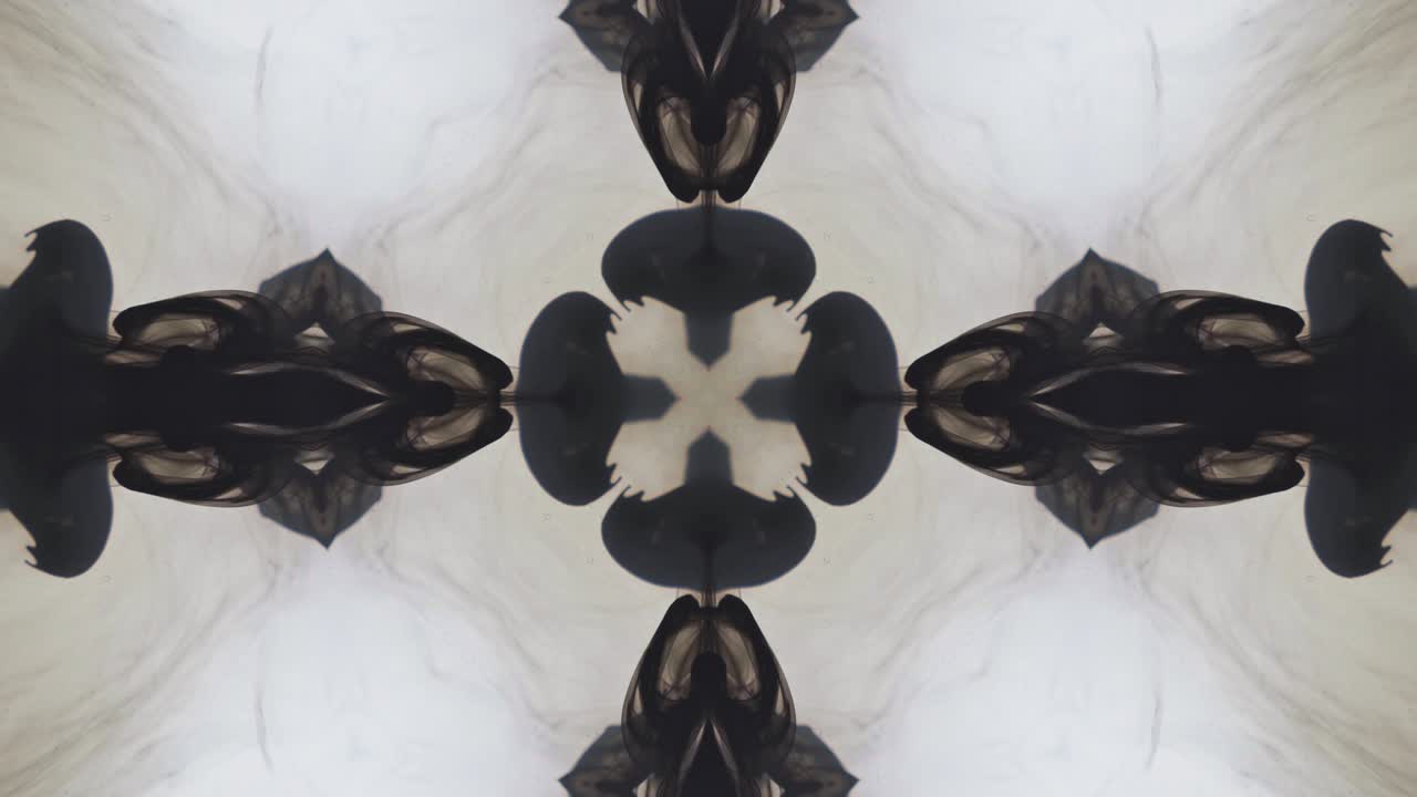 Kaleidoscopic black ink in the water