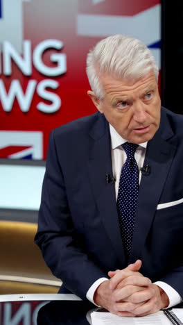 news studio and anchor