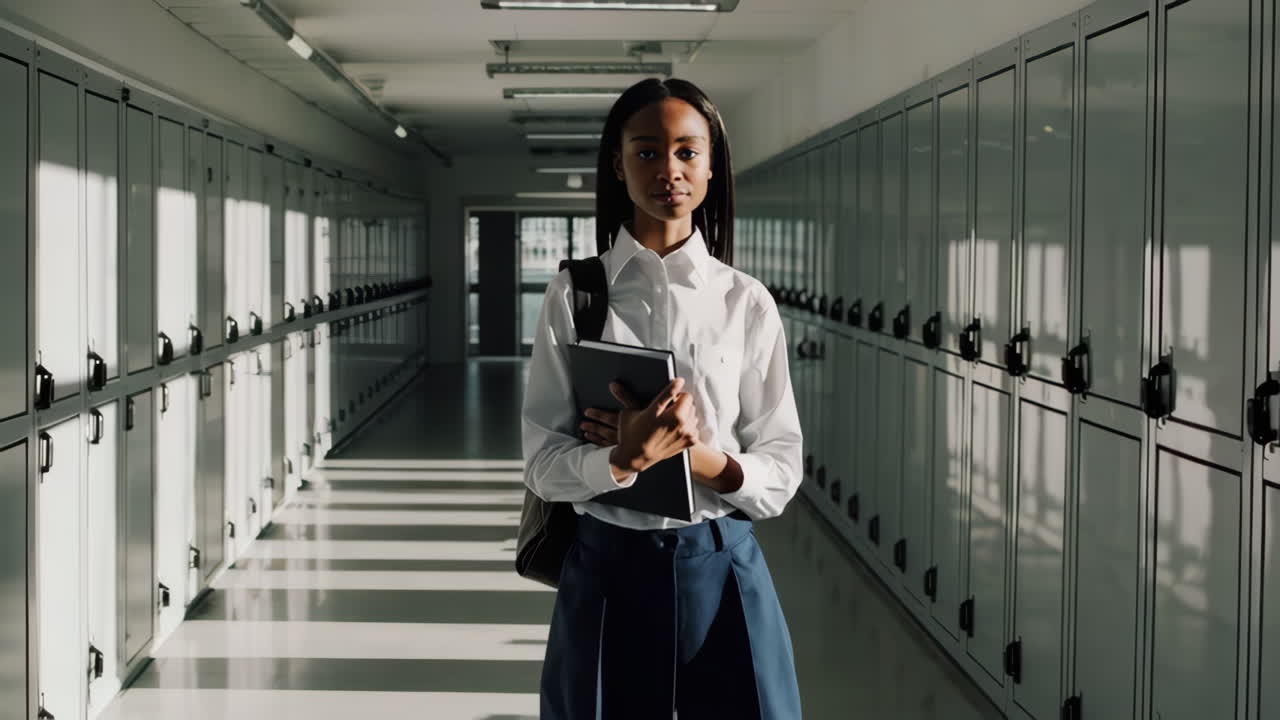Studente nel corridoio della scuola