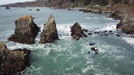 flight over rocky coastline hd