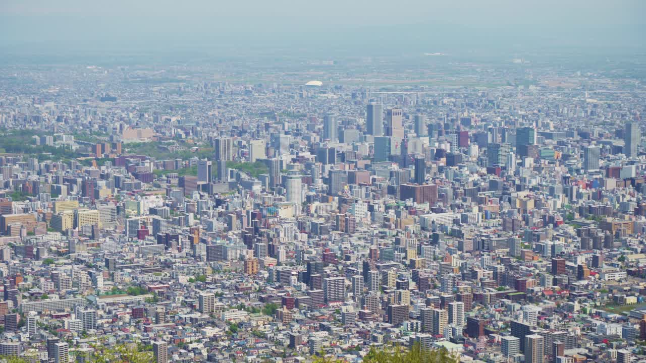 모이와 산 에서 볼 수 있는 사포로 도시 풍경 대도시