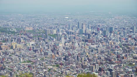 sapporo cityscape metropolis viewed from mount moiwa