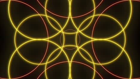 scintillating spiral intricate circle and line pattern in yellow on black
