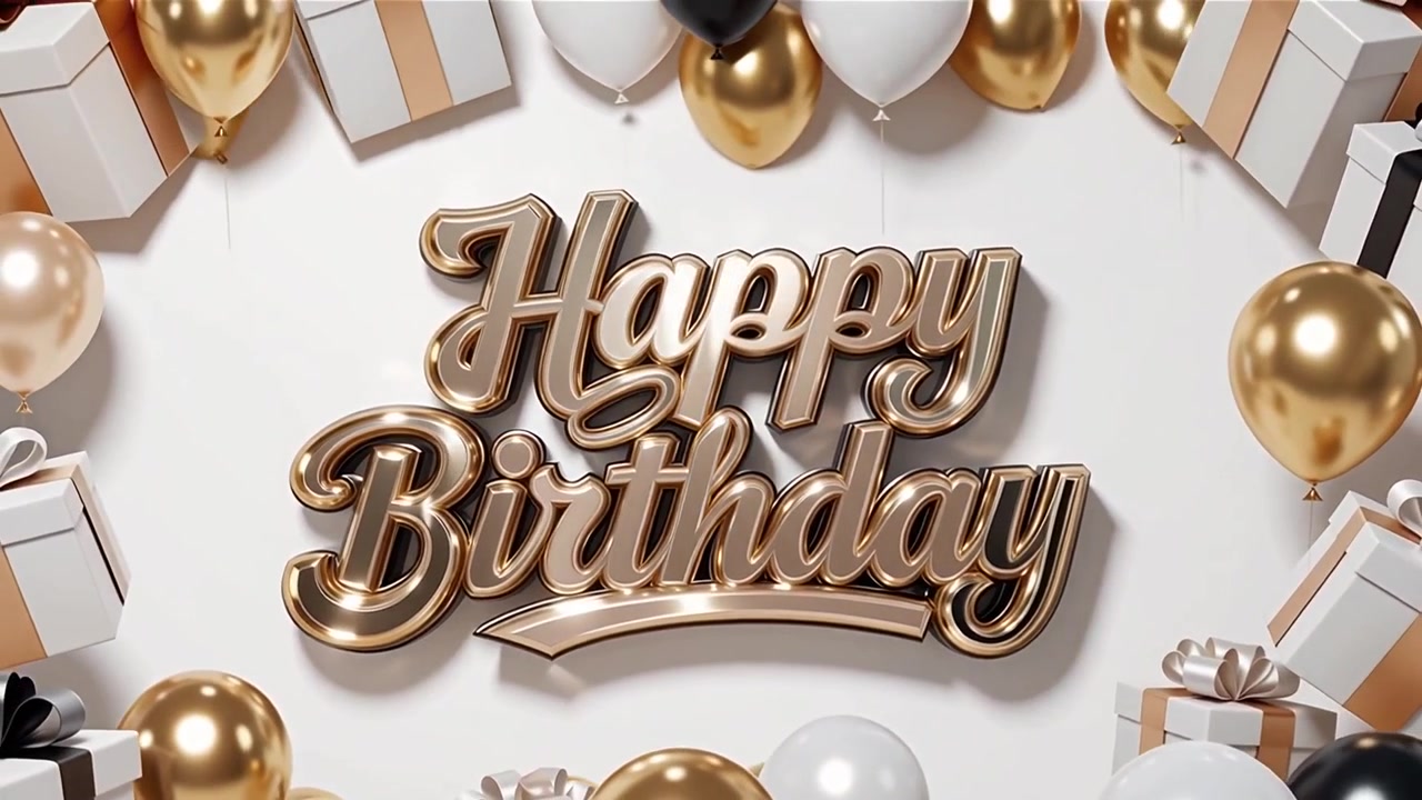 Sfondo di compleanno con palloncini e regali