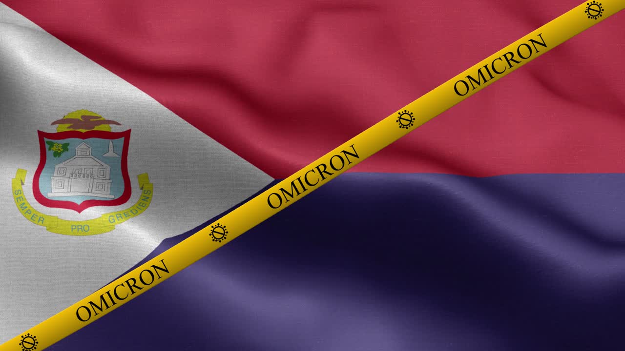 세인트 마틴 발에 오미크론 변종과 금지 줄무 - 세인트 마틴의 발