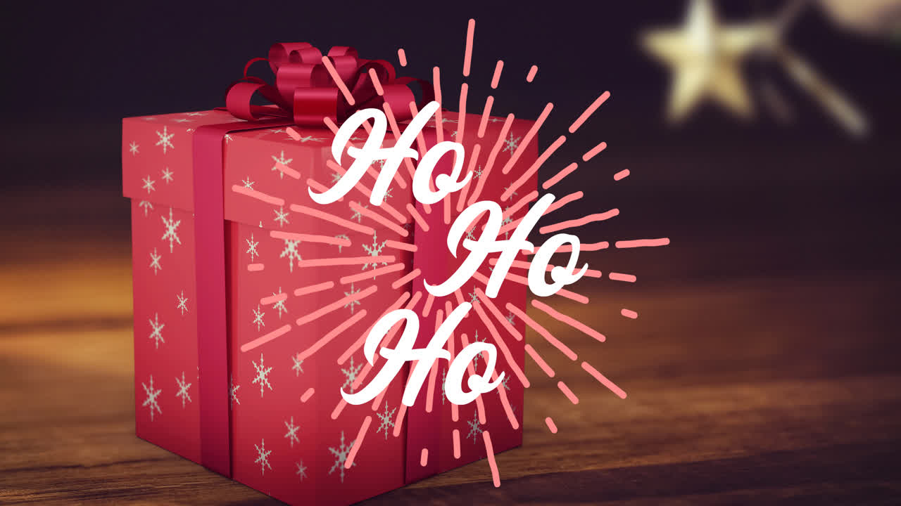 animación del texto hohoho en navidad sobre el presente