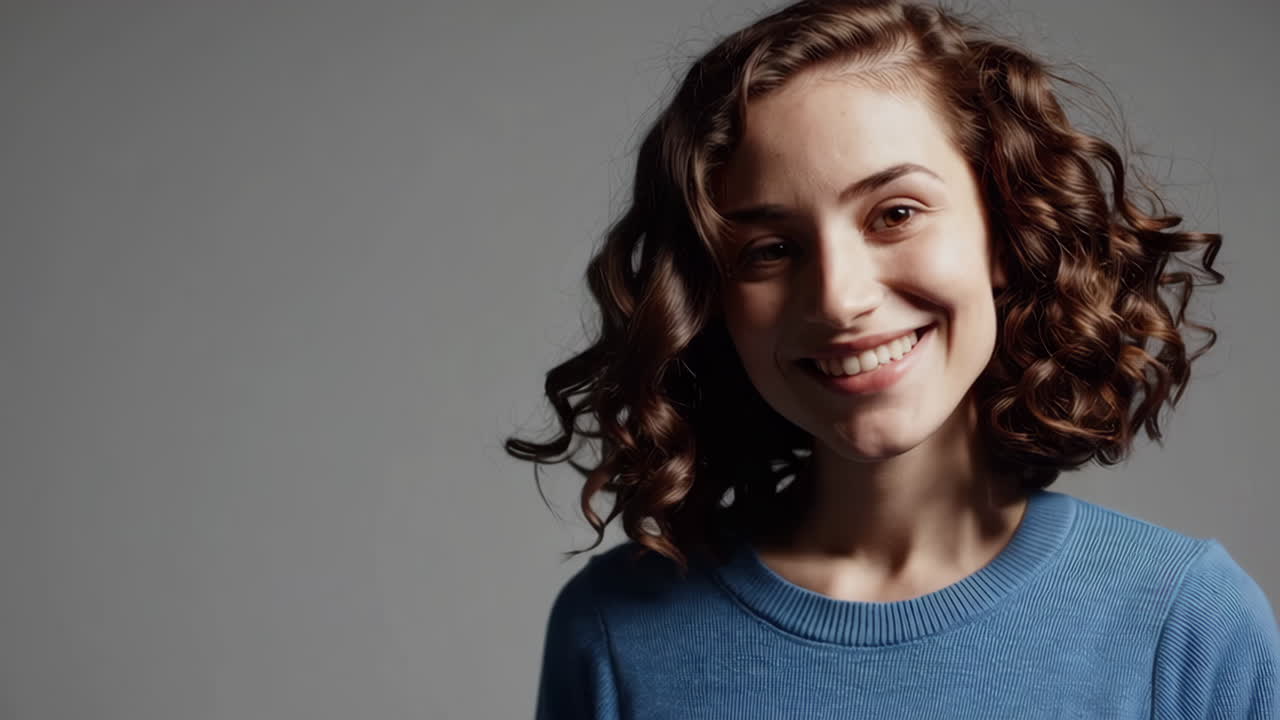retrato de una mujer feliz