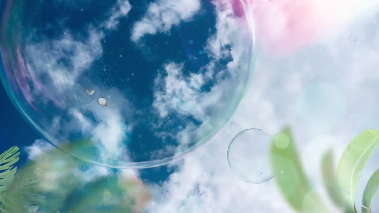 꿈꾸는 하늘과 나비와 함께 거품