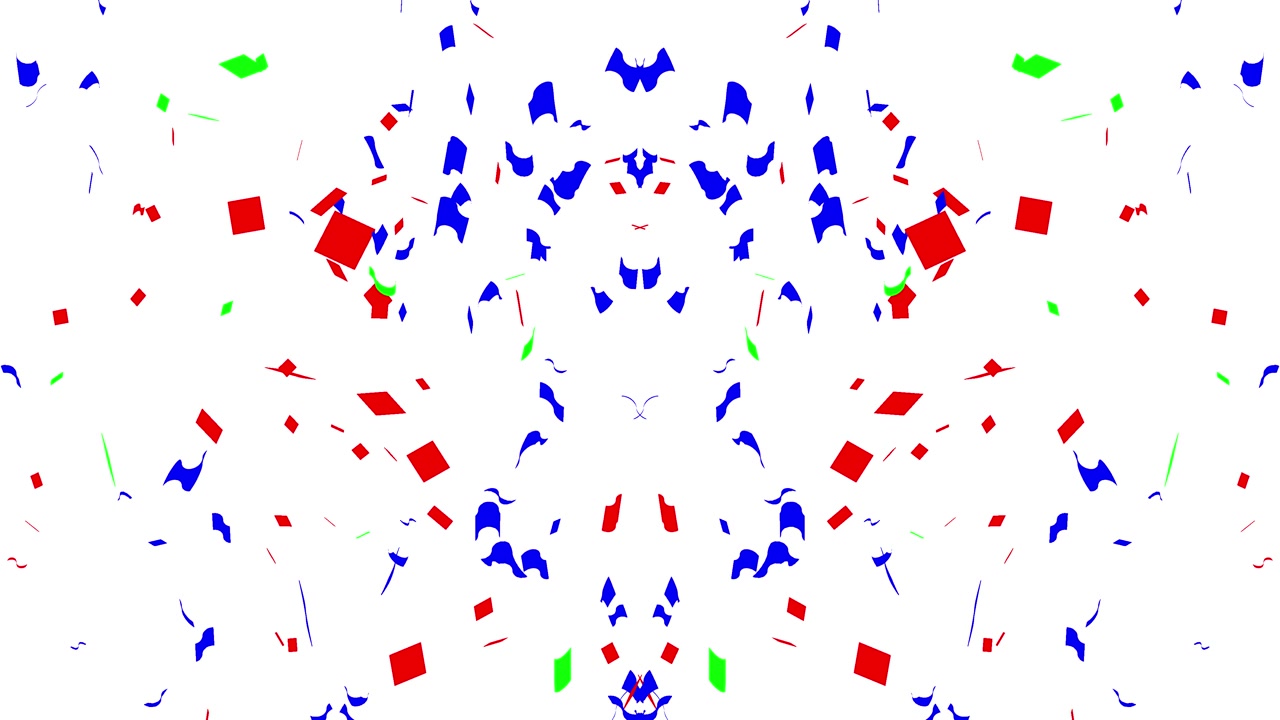 Confetti colorati che cadono su uno sfondo bianco