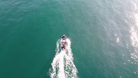 aluminum skiff driving in ocean