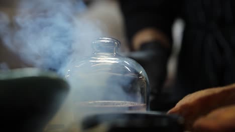 molecular gastronomy experiment with dry ice