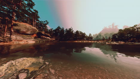 un lago de bosque pacífico