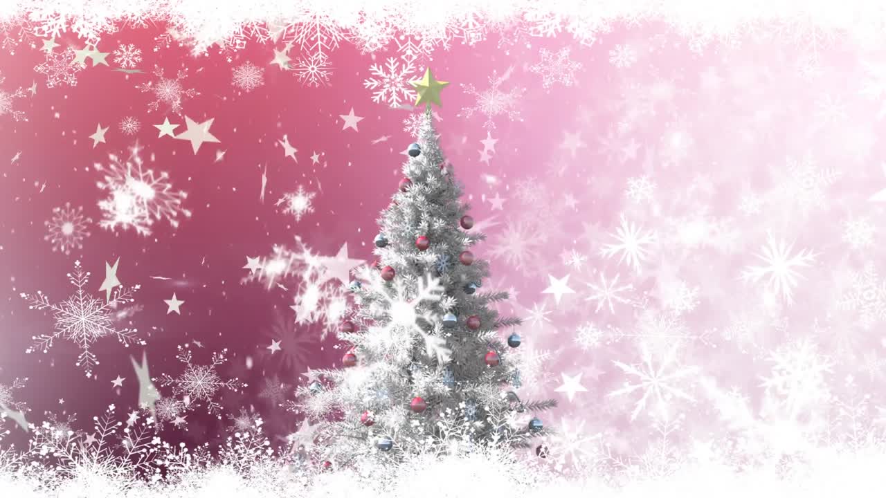 눈이 내리고 크리스마스 트리