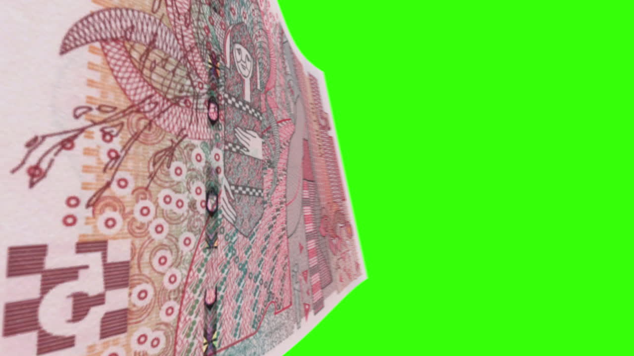 Bulgarian Leva Banknote with Green Screen Background