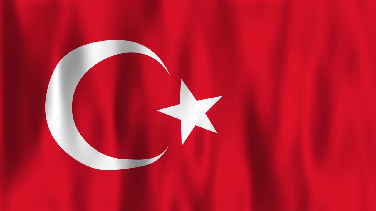 Waving Flag of Turkey in the Wind