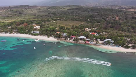 Playa-Ensenada-beach-and-surrounding-landscape,-Dominican-Republic