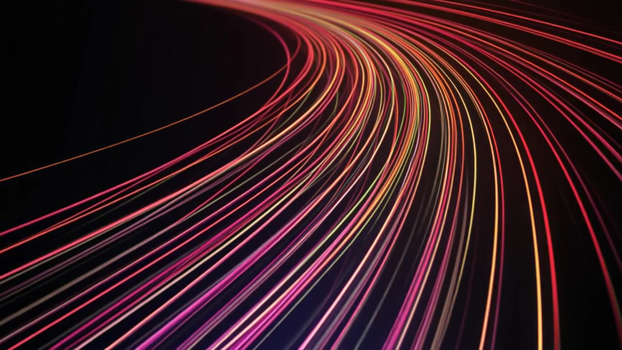 Abstract Motion Background with Glowing Red and Orange Light Trails