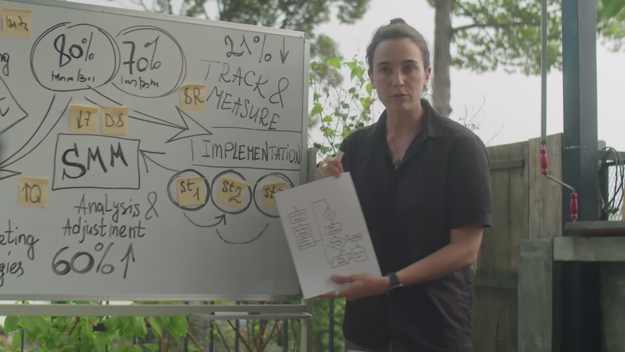 Business Presentation with Whiteboard Diagrams