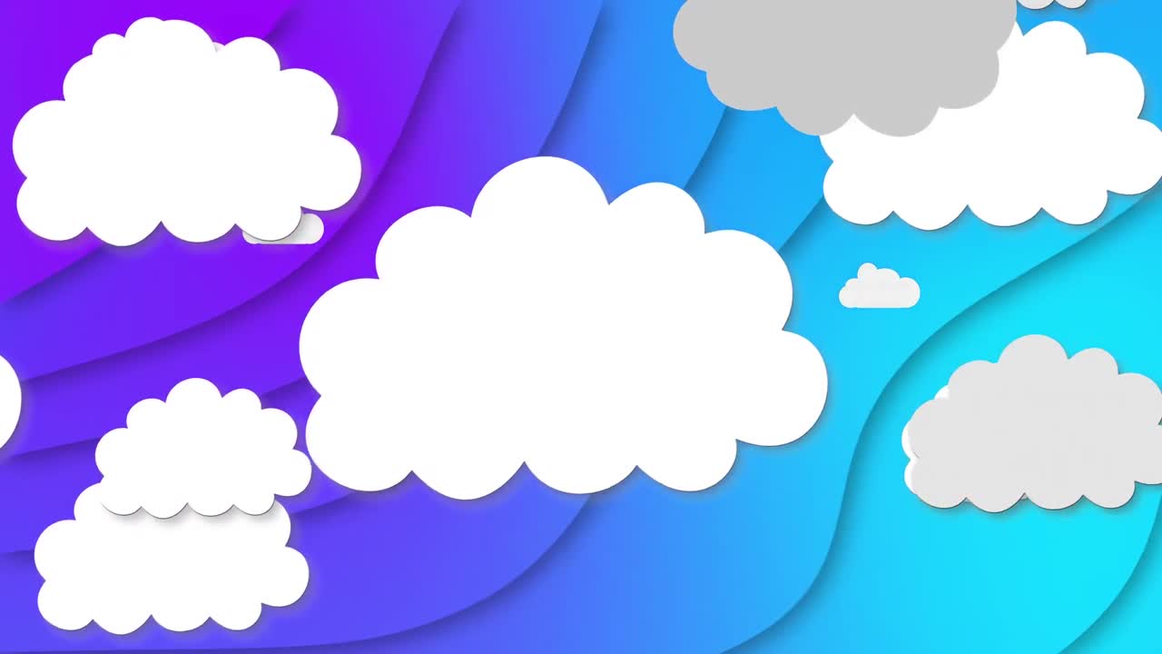 animación de nubes blancas sobre formas