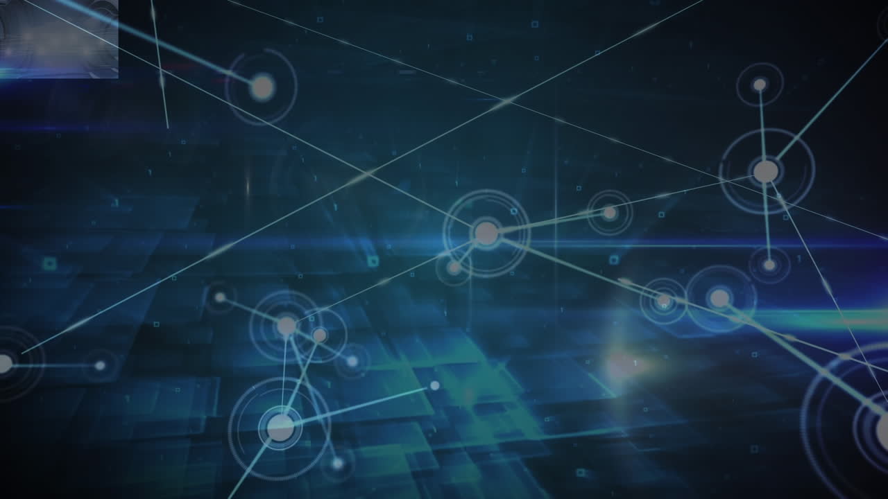 animación de la red de conexiones sobre el fondo de la marina