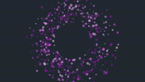 purple circle with white dots on a black background
