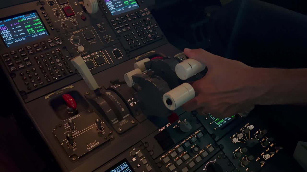 piloto a reacción que arranca el motor derecho de la onu durante el empuje hacia atrás