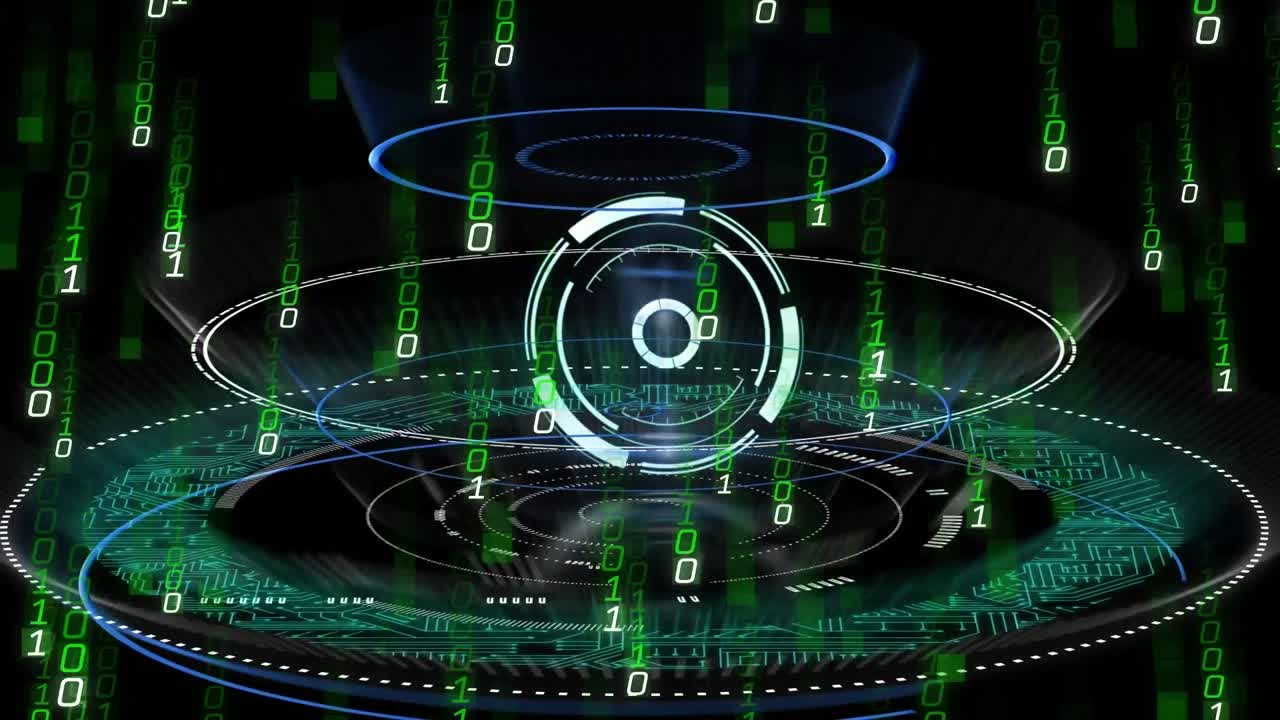 검은색 배경에 데이터 처리의 애니메이션