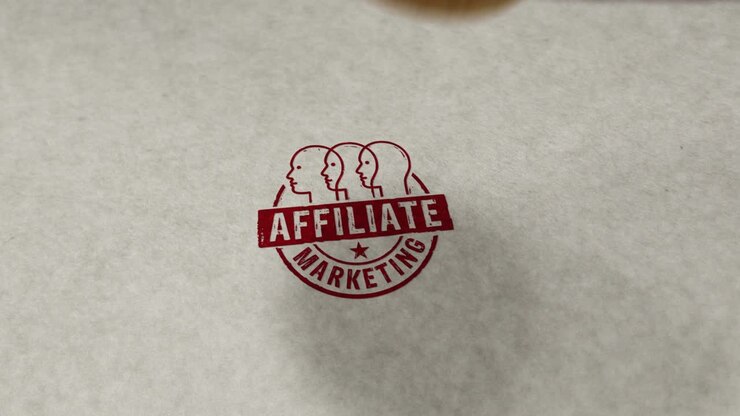 Affiliate marketing and targeted advertisement symbol stamp and stamping loop animation