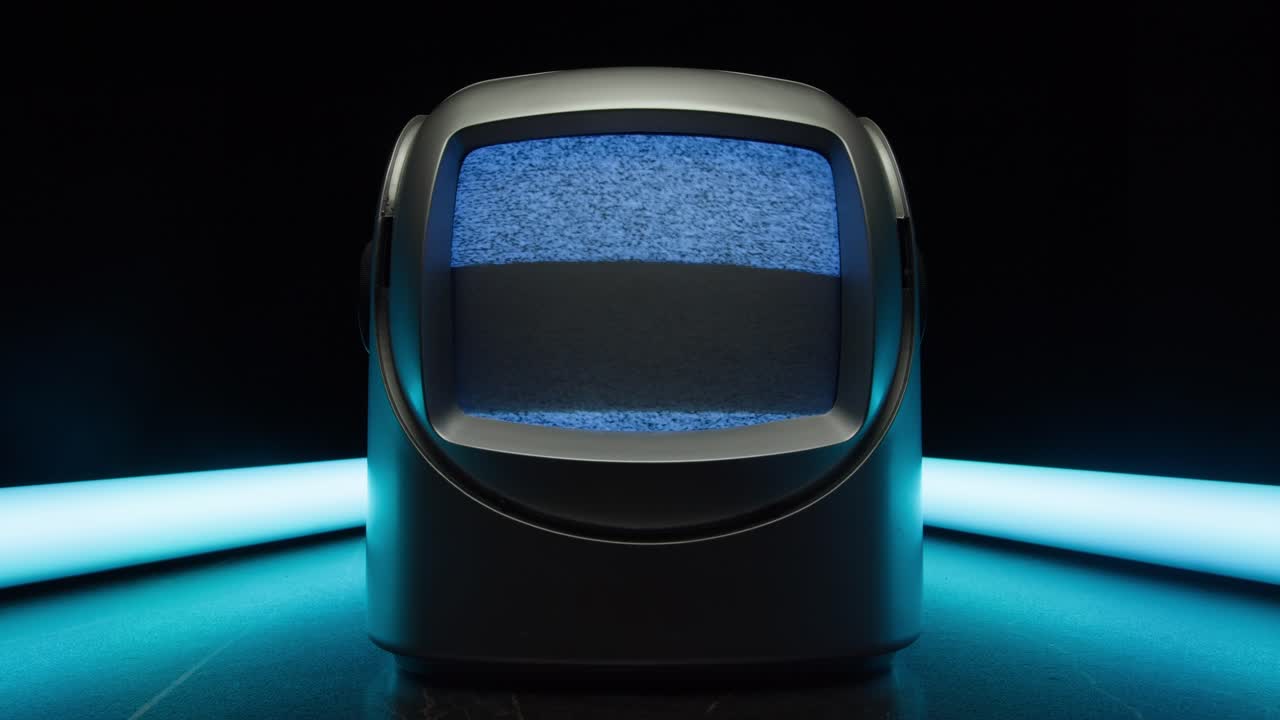 레트로 tv, 노스탈기적인 설정으로 빈티지 tv, 레트로 tv는 화면에 곡물을 표시합니다, 무서운 할로윈 밤 장치, 크로마 키 및 그린 스크린에 좋습니다.