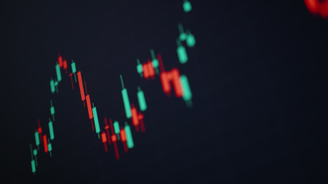 gráfico en línea del mercado de valores en fondo negro