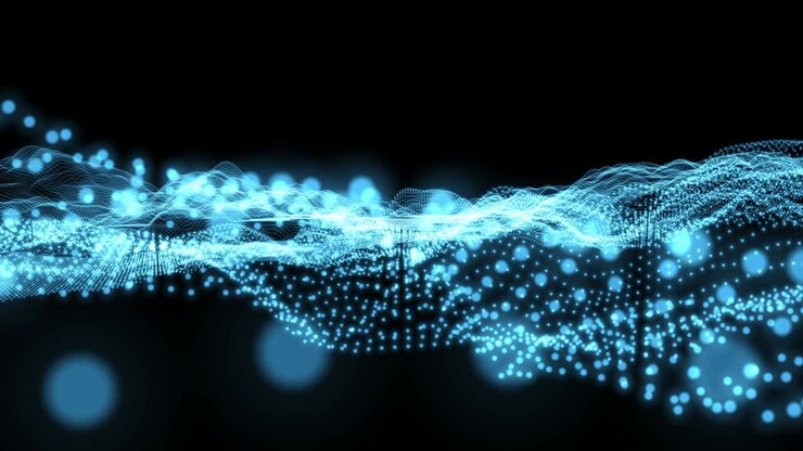 Futuristic technology concept cyber dots landscape able to loop seamless 4k
