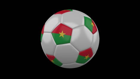 pelota de fútbol con bandera de burkina faso bucle 4k con alfa