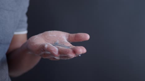 hand washing with soap