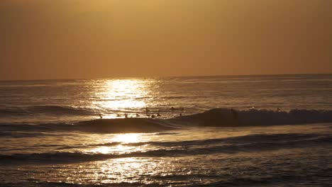 waves breaking for waiting surfers