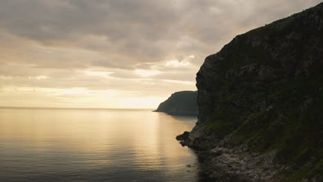 Norwegian-Fjord-With-Sky-Reflection-During-Sunset-Near-Maloy