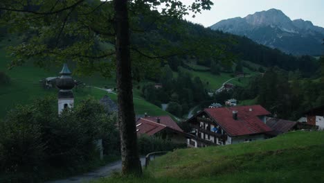 rear view from maria gern over into valley of stunning bavarian alps