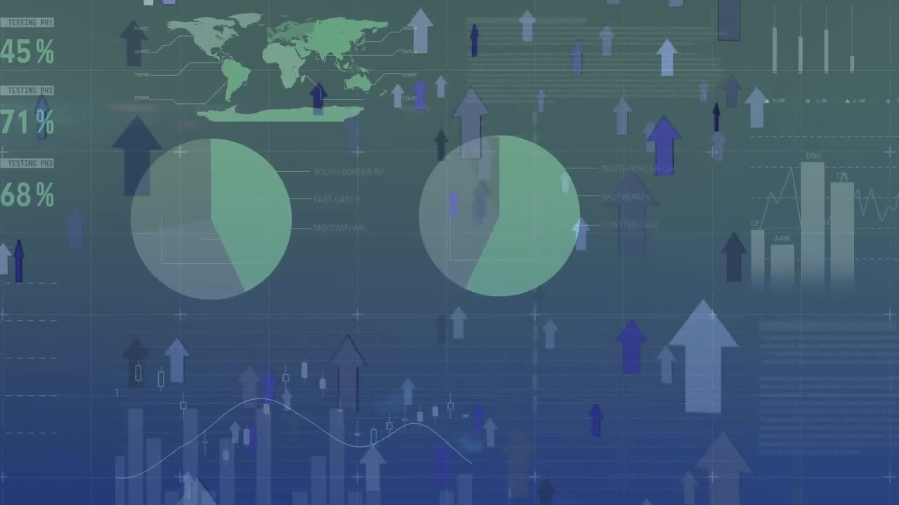 Arrows moving up with statistics