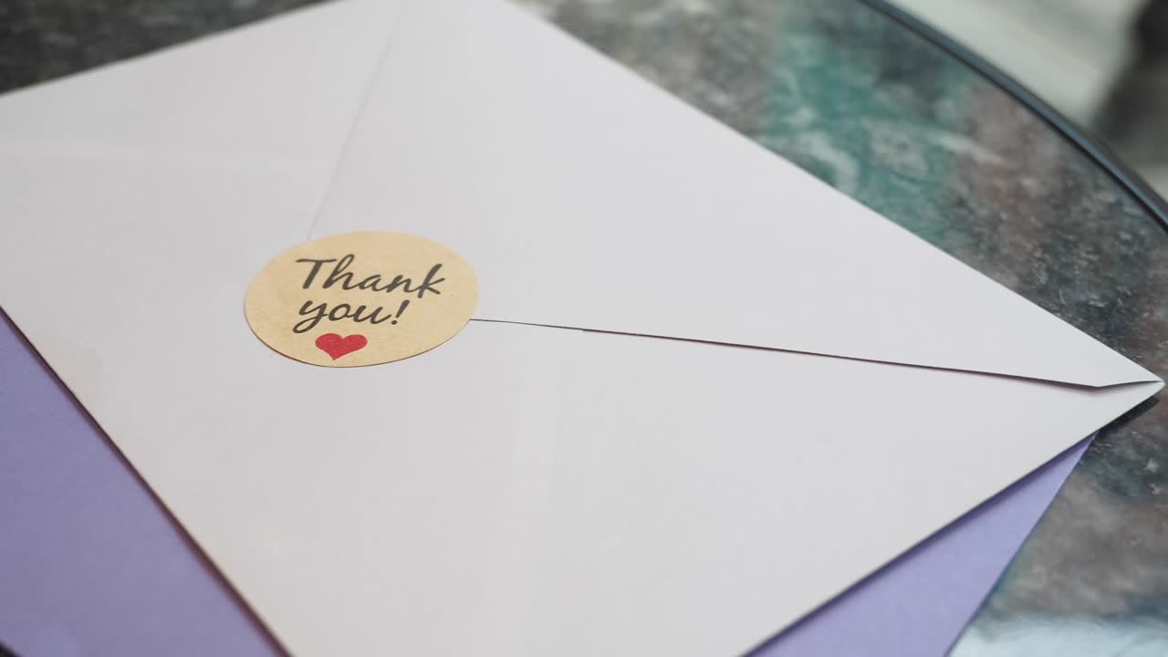 Thank You Sticker on Envelope