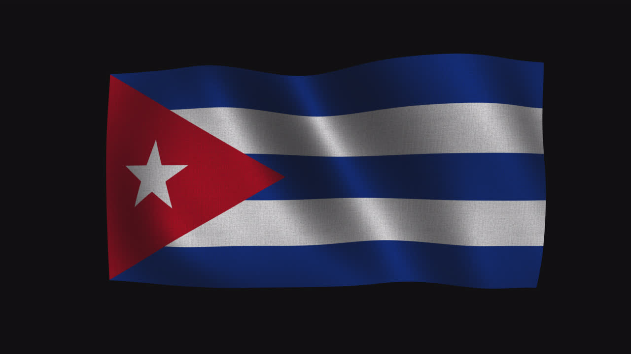 Bandiera cubana che sventola su sfondo nero