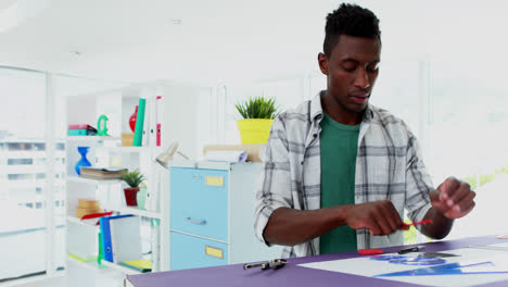male executive working over drafting table 4k