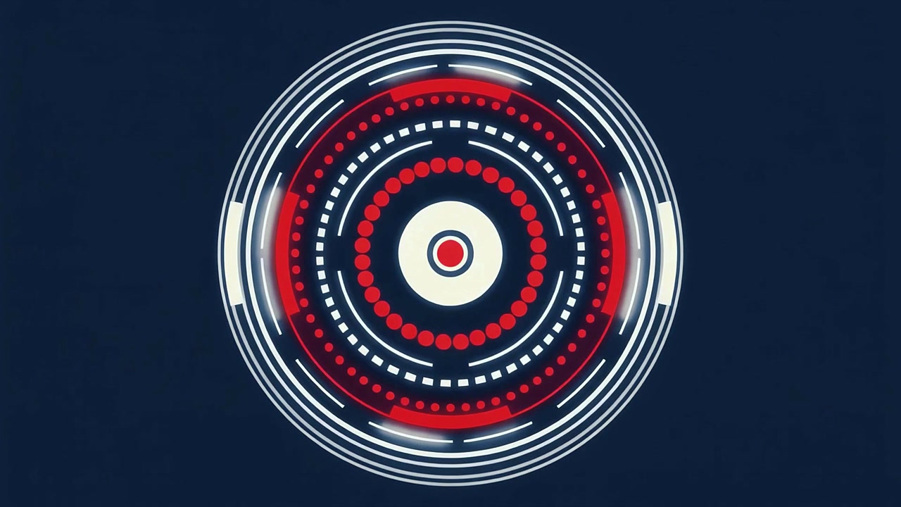 Animated Futuristic HUD Interface with Concentric Circles