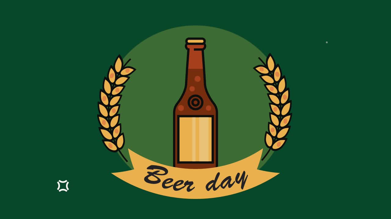 beer day lettering in ribbon frame