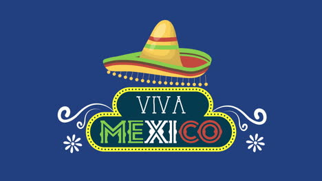 viva mexico animation with mexican hat