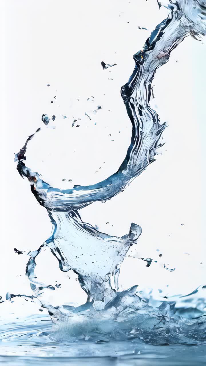 Transparent water splash and wave on light background