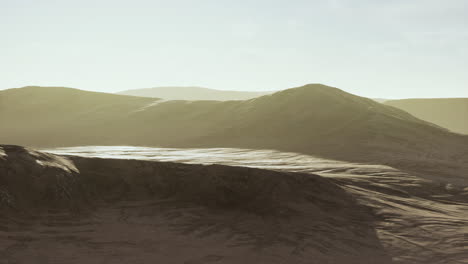 panorama of red dunes and mountains