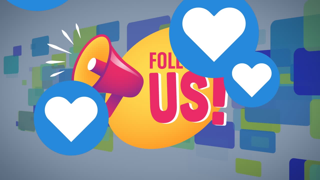 ⁇ 색 배경 위에 있는  ⁇ 은 텍스트와 하트 아이콘의 애니메이션