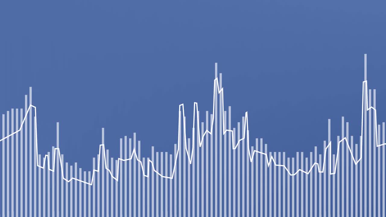 블루 배경에 대한 통계 및 데이터 처리의 애니메이션