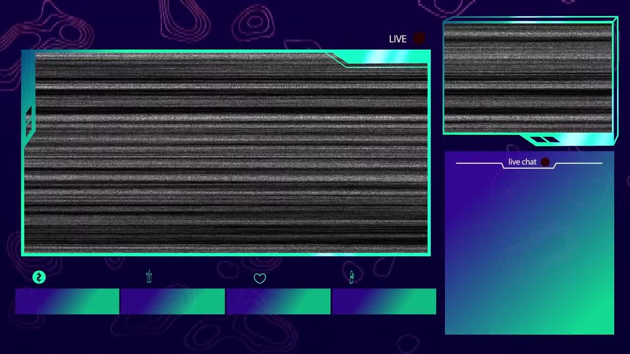 Animation of screens with glitch and no signal