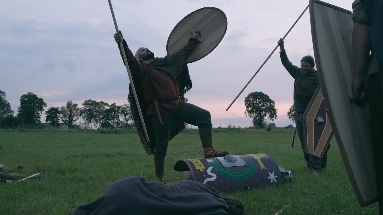 Medieval Reenactment Battle Scene